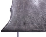 Grey Solid Wood Dining Table With Metal Legs - Golden Nile