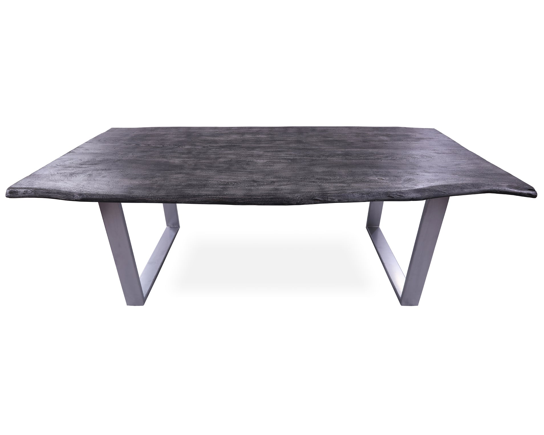 Grey Solid Wood Dining Table With Metal Legs - Golden Nile