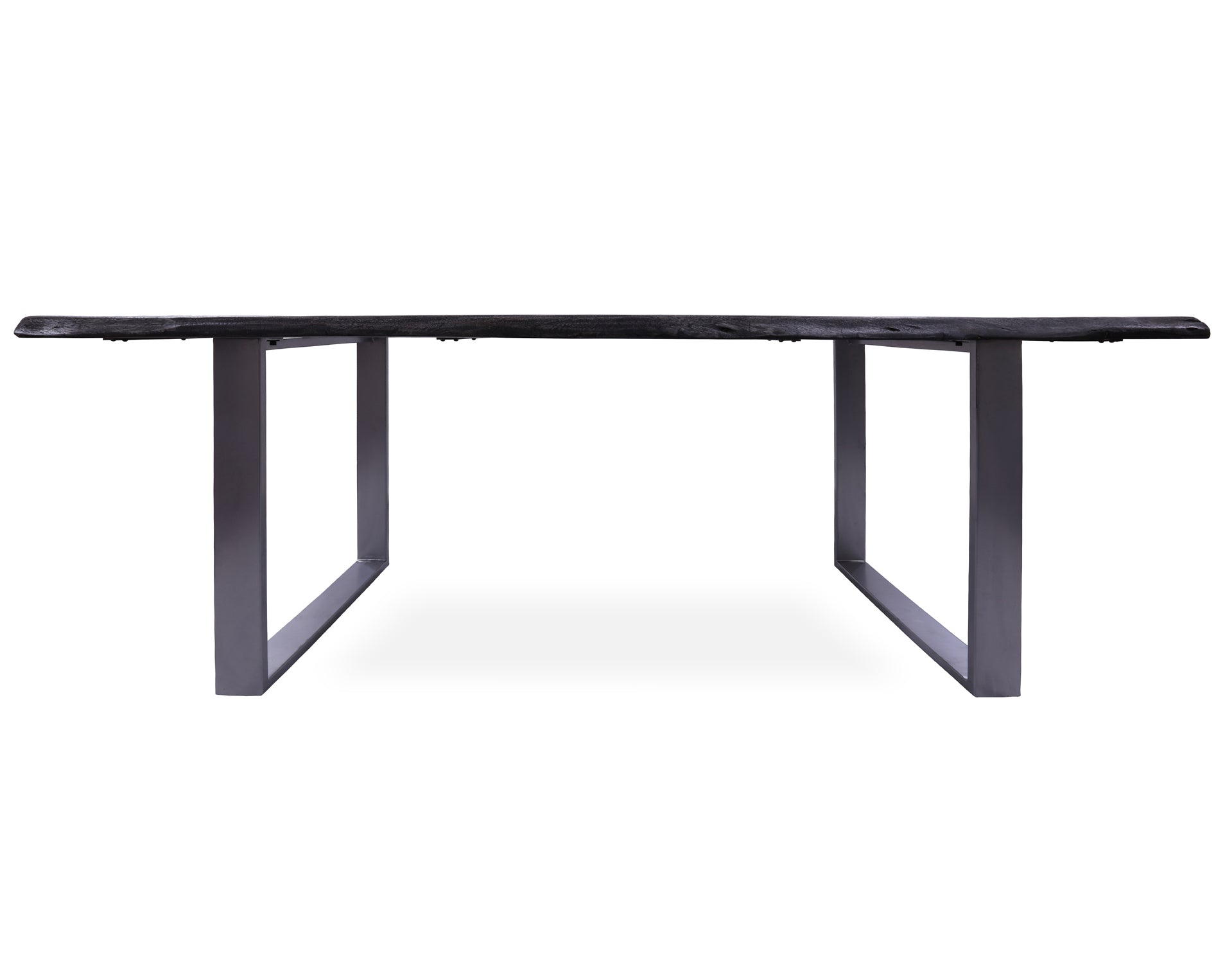 Grey Solid Wood Dining Table With Metal Legs - Golden Nile