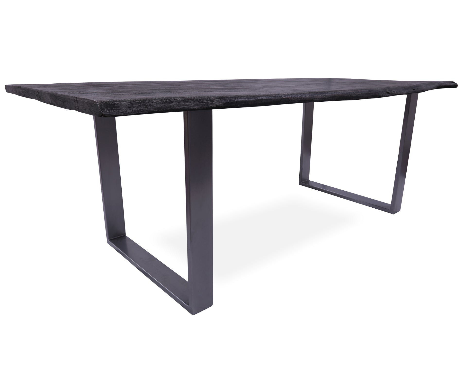 Grey Solid Wood Dining Table With Metal Legs - Golden Nile