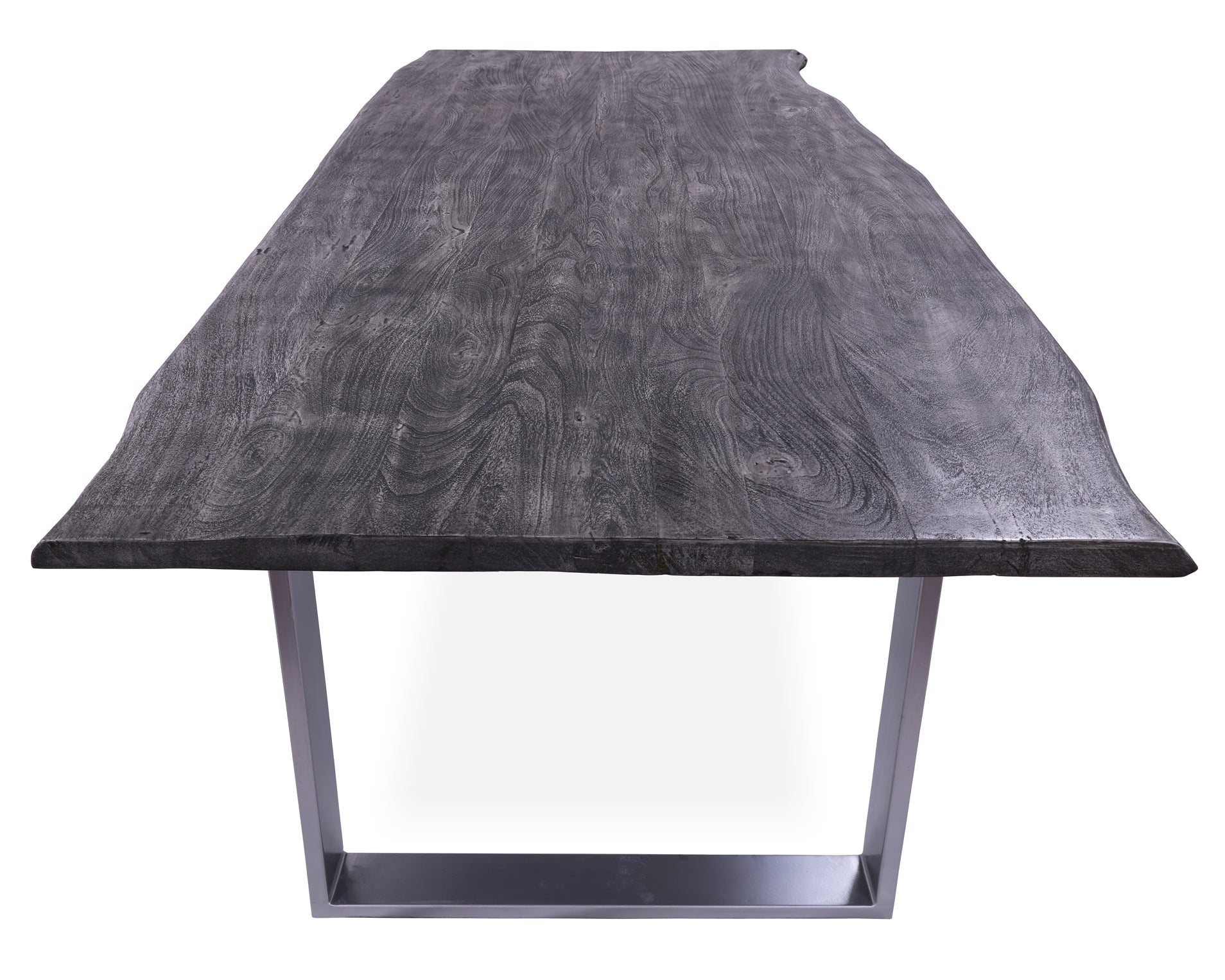Grey Solid Wood Dining Table With Metal Legs - Golden Nile