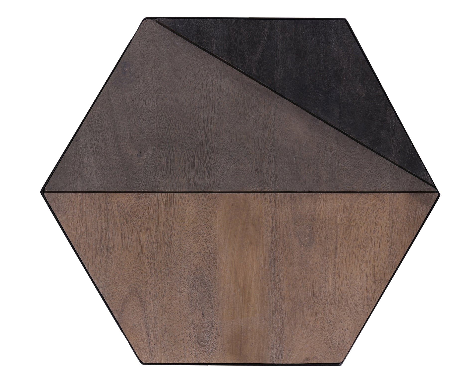 Solid Wood Nesting Coffee Table With Metal Legs - Golden Nile