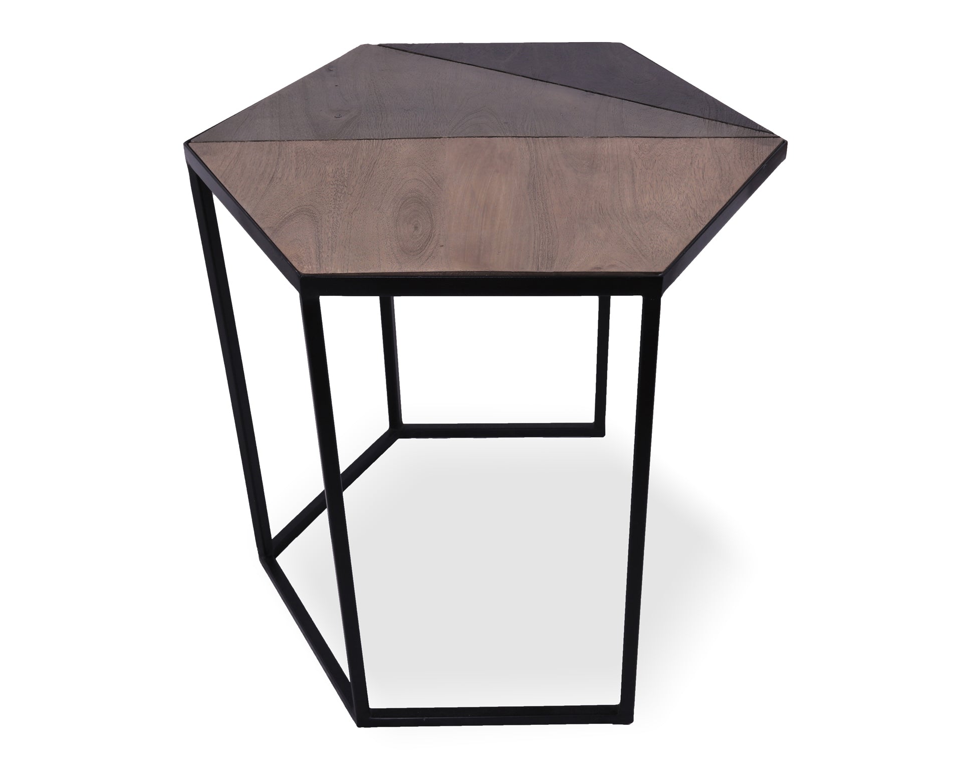 Solid Wood Nesting Coffee Table With Metal Legs - Golden Nile