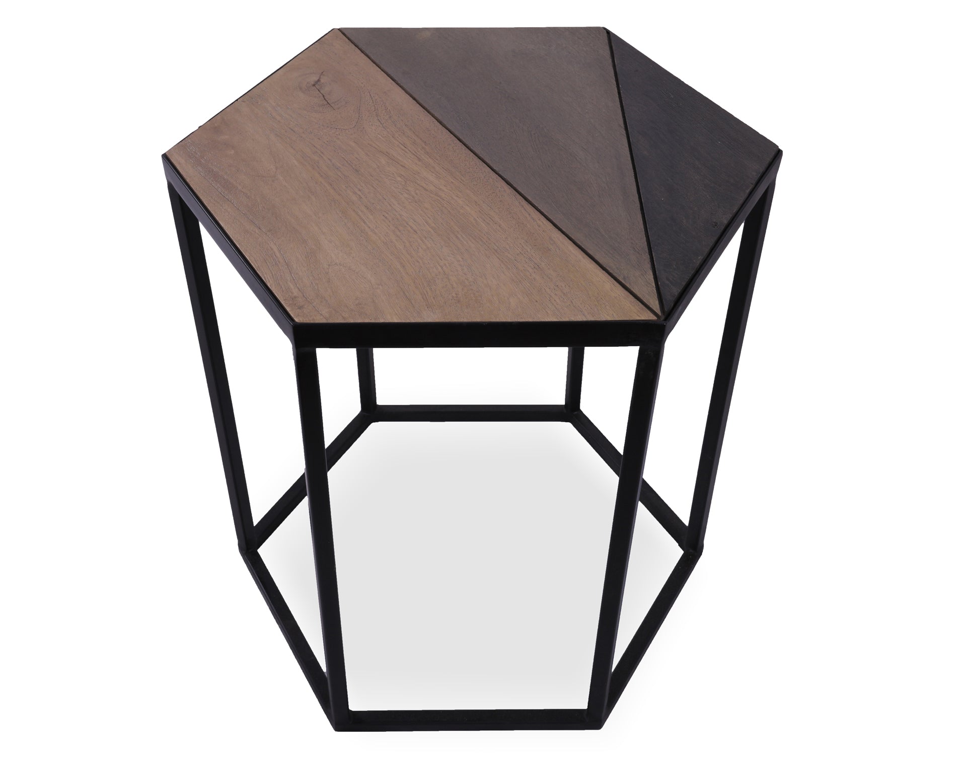 Solid Wood Nesting Coffee Table With Metal Legs - Golden Nile