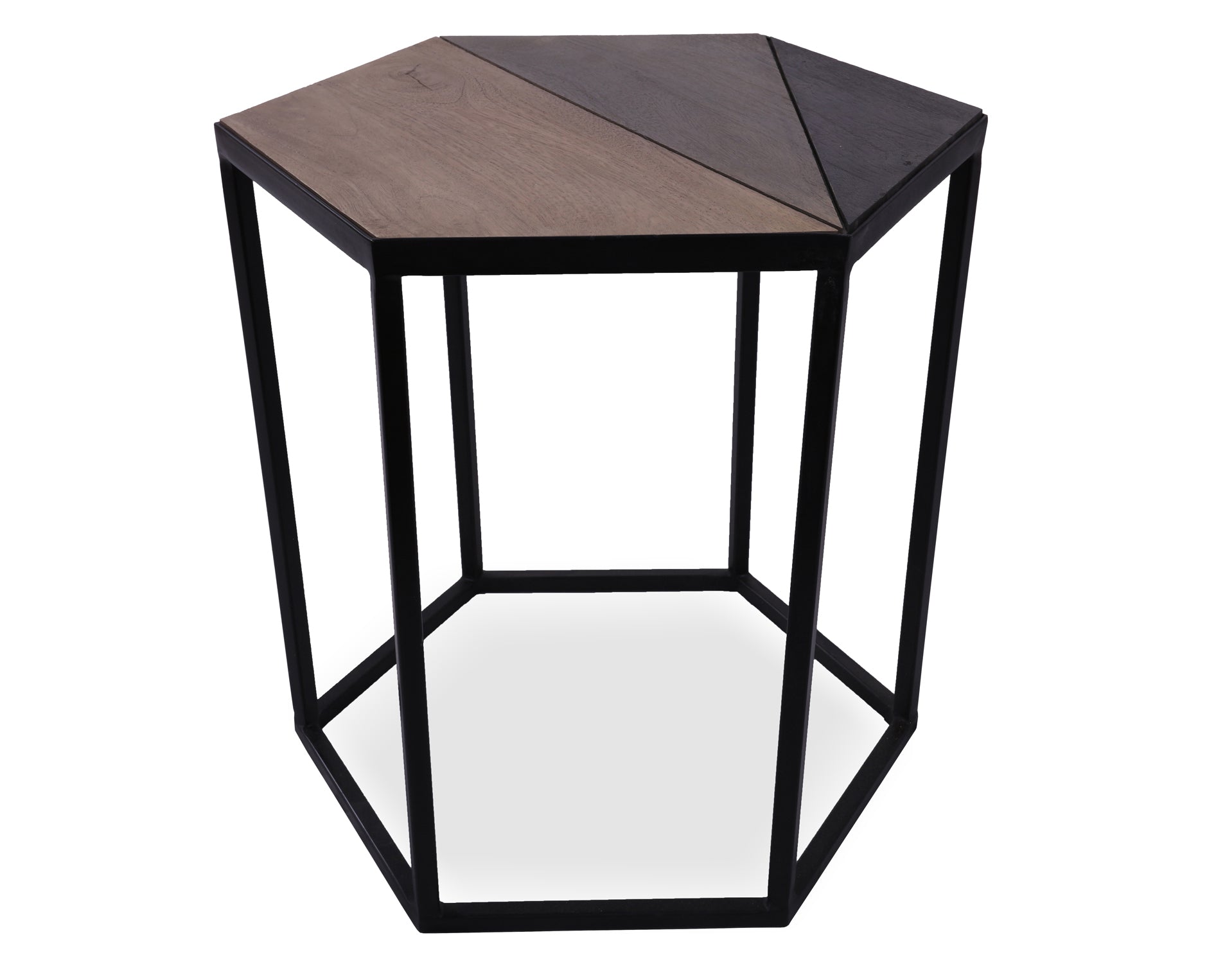 Solid Wood Nesting Coffee Table With Metal Legs - Golden Nile