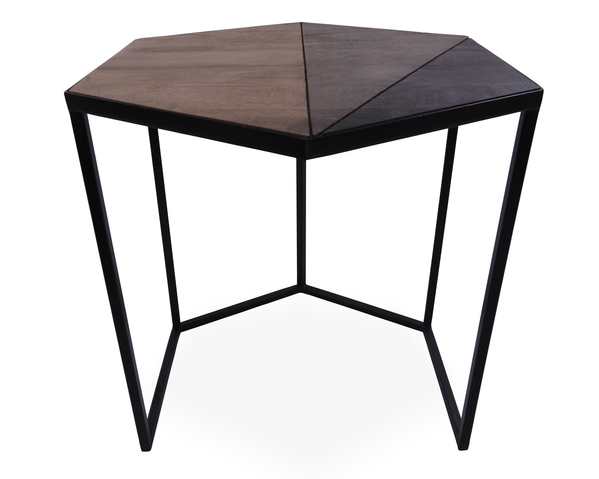 Solid Wood Nesting Coffee Table With Metal Legs - Golden Nile
