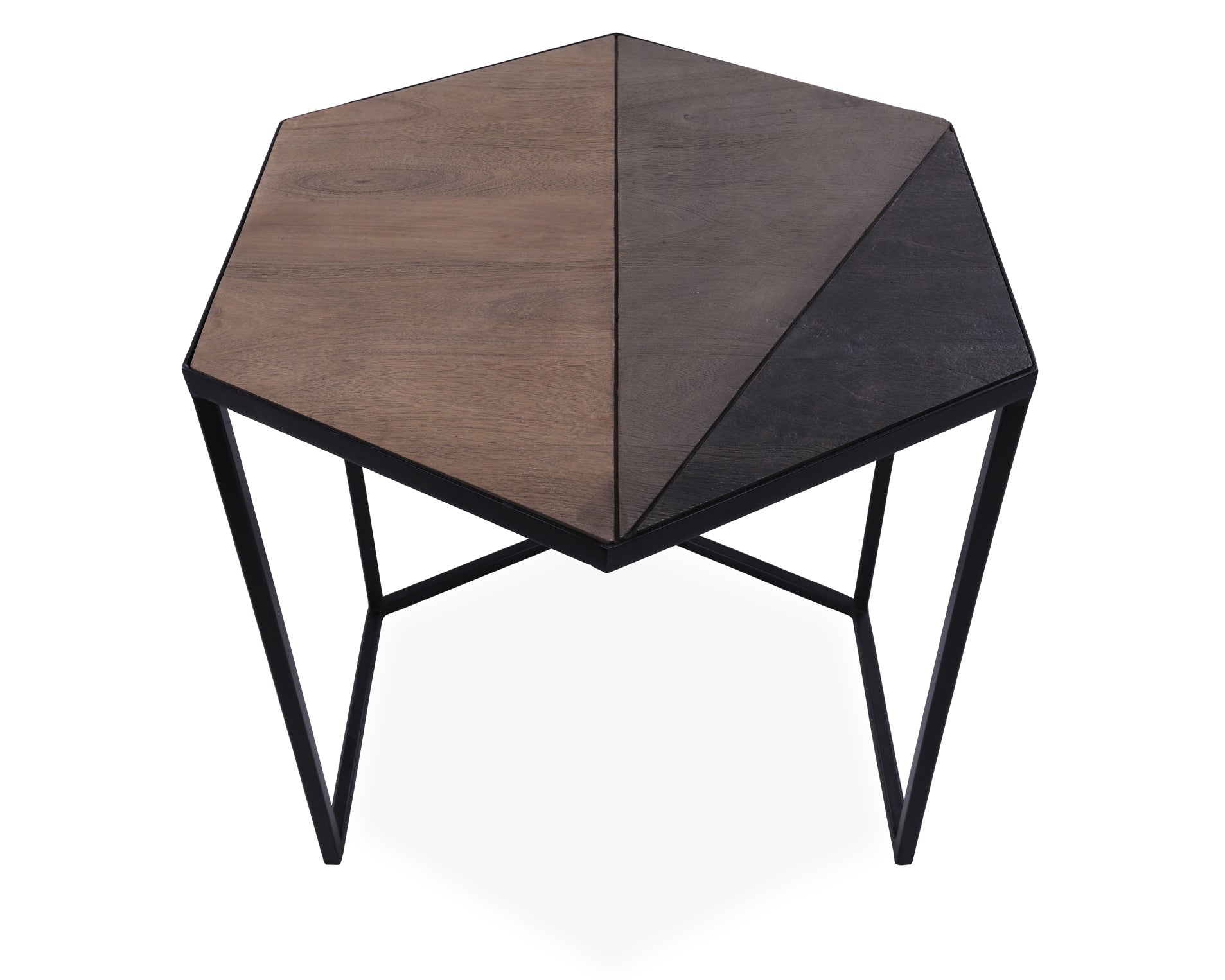 Solid Wood Nesting Coffee Table With Metal Legs - Golden Nile