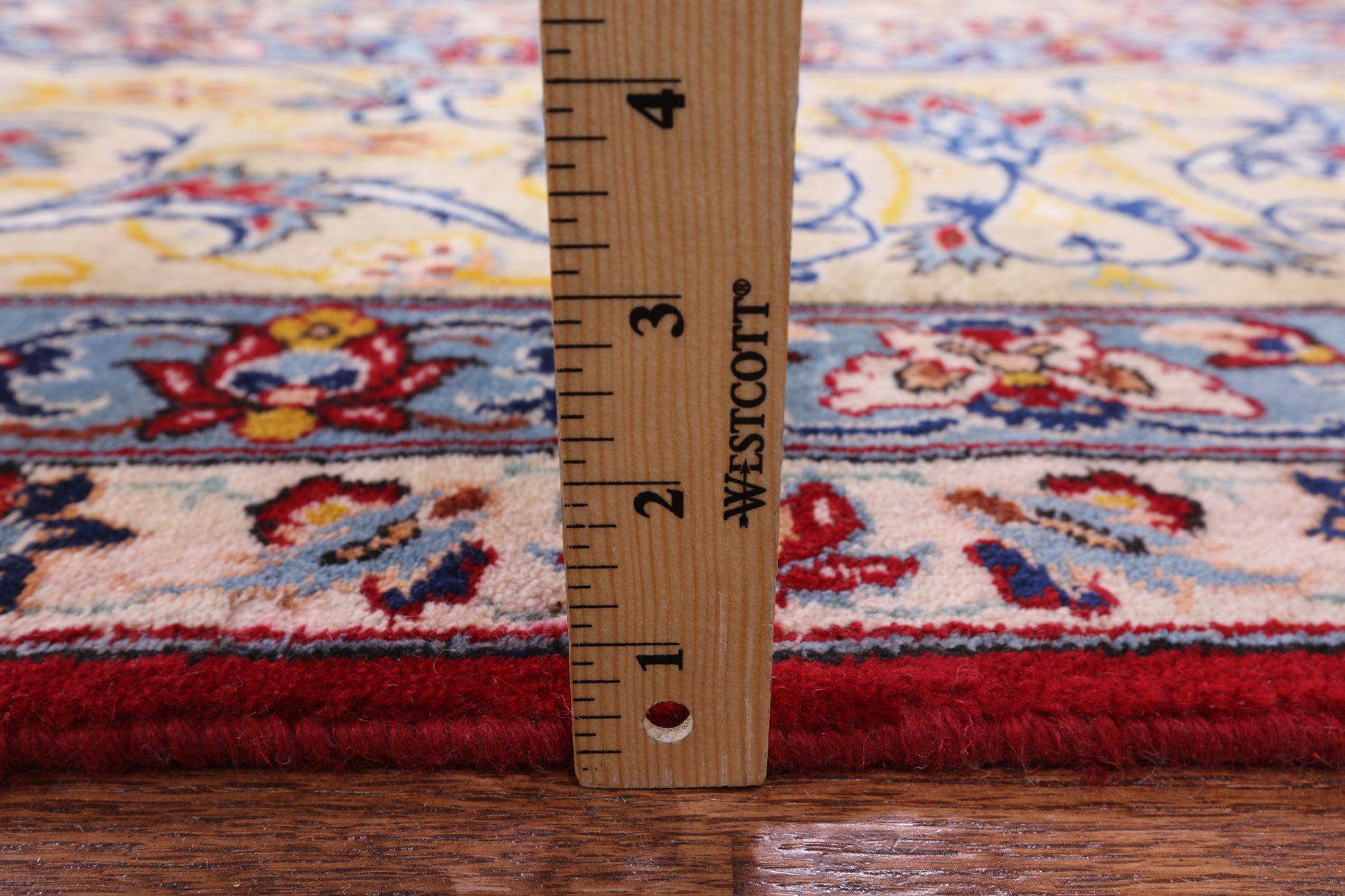 Red Fine Isfahan Hand Knotted Rug - 11' 2" X 17' 1" - Golden Nile