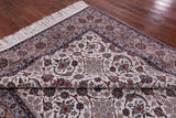 Ivory Signed Wool & Silk Persian Isfahan Rug - 8' 3" X 11' 9" - Golden Nile