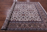 Ivory Signed Wool & Silk Persian Isfahan Rug - 8' 3" X 11' 9" - Golden Nile