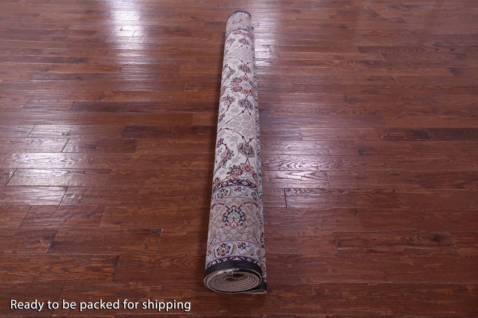 Ivory Signed Wool & Silk Persian Isfahan Rug - 8' 3" X 11' 9" - Golden Nile