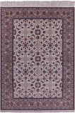 Ivory Signed Wool & Silk Persian Isfahan Rug - 8' 3" X 11' 9" - Golden Nile