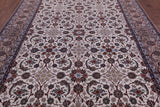 Ivory Signed Wool & Silk Persian Isfahan Rug - 8' 3" X 11' 9" - Golden Nile