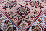 Ivory Signed Wool & Silk Persian Isfahan Rug - 8' 3" X 11' 9" - Golden Nile