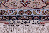 Ivory Signed Wool & Silk Persian Isfahan Rug - 8' 3" X 11' 9" - Golden Nile