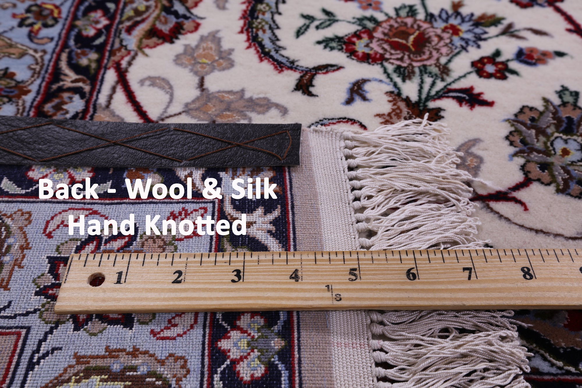 Ivory Signed Wool & Silk Persian Isfahan Rug - 8' 3" X 11' 9" - Golden Nile