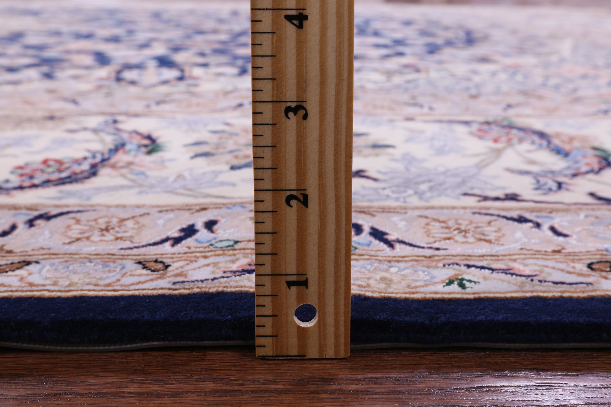 Blue Persian Isfahan Signed Wool & Silk Rug - 8' 4" X 11' 3" - Golden Nile