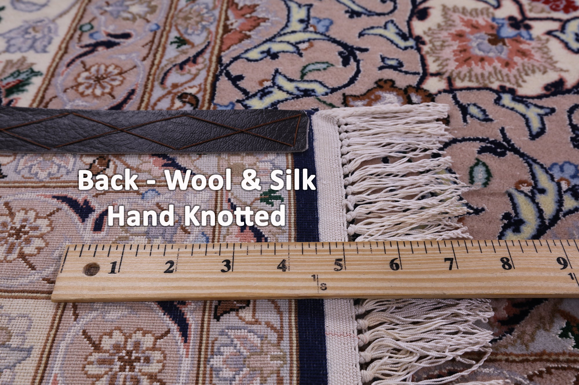 Blue Persian Isfahan Signed Wool & Silk Rug - 8' 4" X 11' 3" - Golden Nile