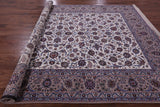 Ivory Signed Isfahan Wool & Silk Rug - 8' 4" X 11' 8" - Golden Nile