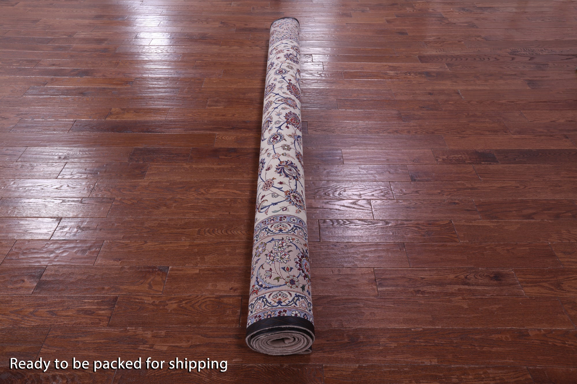 Ivory Signed Isfahan Wool & Silk Rug - 8' 4" X 11' 8" - Golden Nile