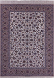 Ivory Signed Isfahan Wool & Silk Rug - 8' 4" X 11' 8" - Golden Nile