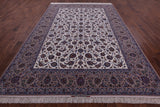 Ivory Signed Isfahan Wool & Silk Rug - 8' 4" X 11' 8" - Golden Nile