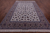 Ivory Signed Isfahan Wool & Silk Rug - 8' 4" X 11' 8" - Golden Nile