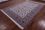 Ivory Signed Isfahan Wool & Silk Rug - 8' 4" X 11' 8" - Golden Nile