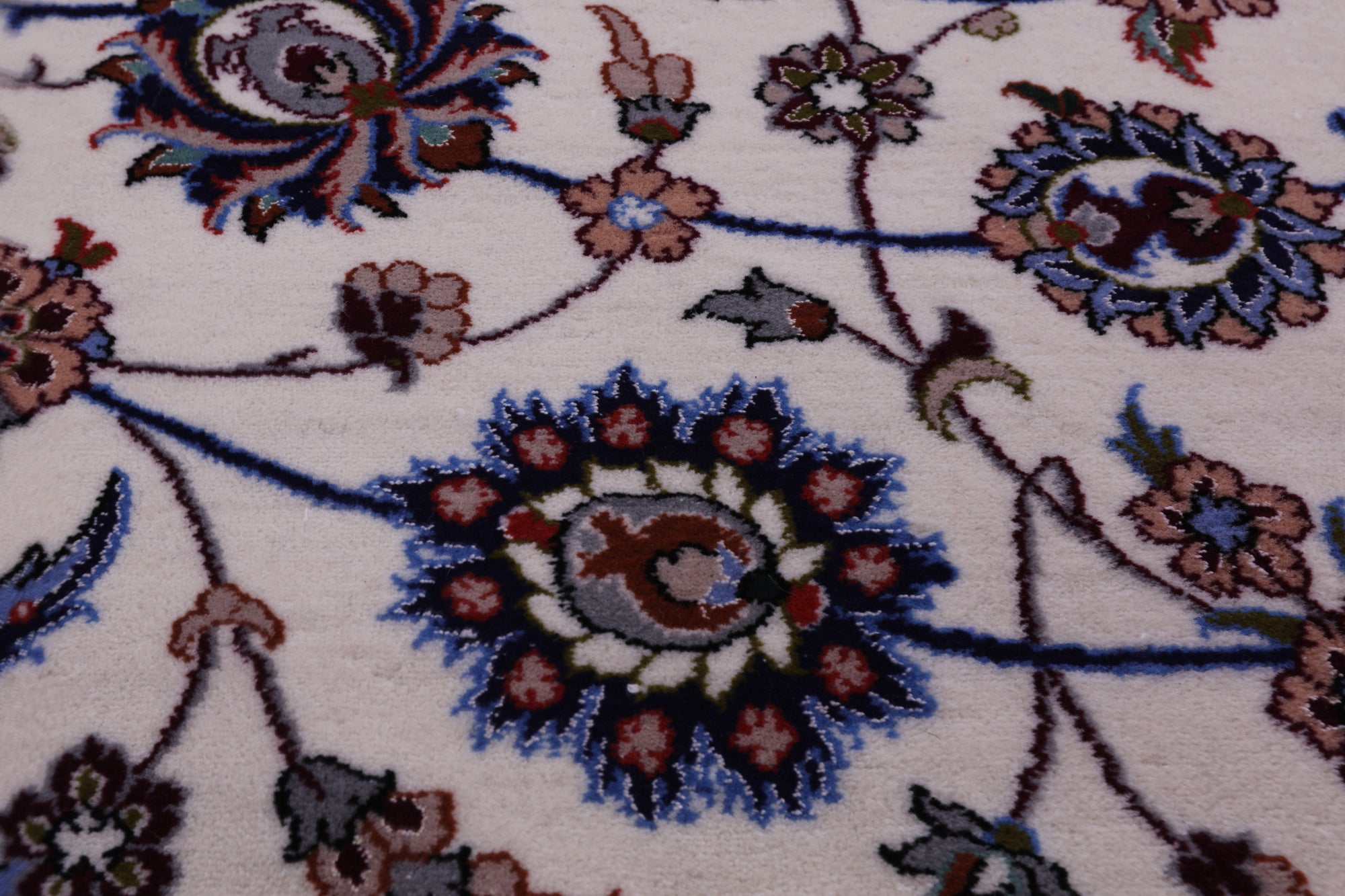 Ivory Signed Isfahan Wool & Silk Rug - 8' 4" X 11' 8" - Golden Nile