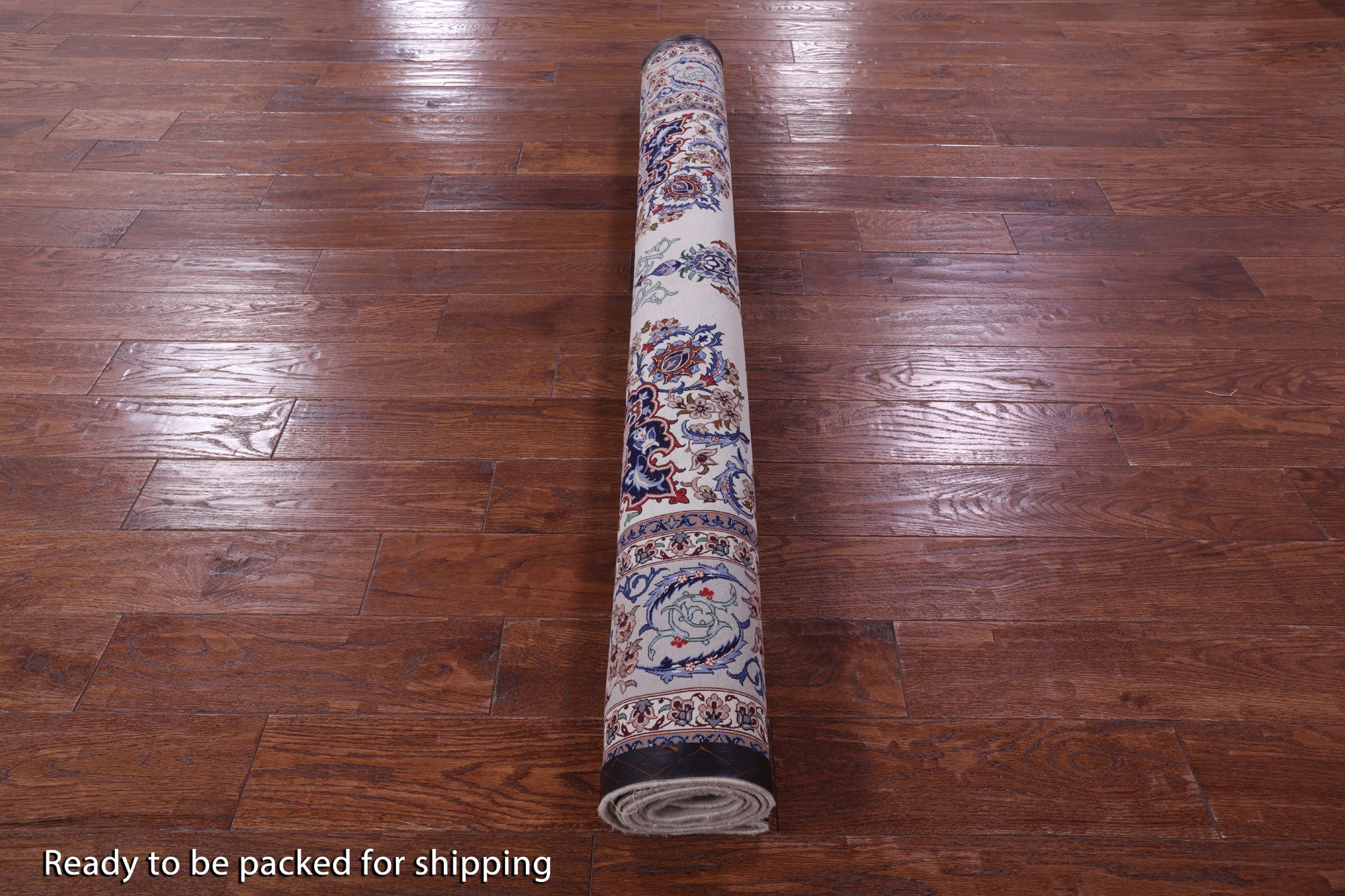 Ivory Persian Isfahan Signed Wool & Silk Rug - 5' 2" X 7' 9" - Golden Nile