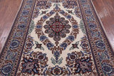 Ivory Persian Isfahan Signed Wool & Silk Rug - 5' 2" X 7' 9" - Golden Nile