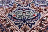 Ivory Persian Isfahan Signed Wool & Silk Rug - 5' 2" X 7' 9" - Golden Nile