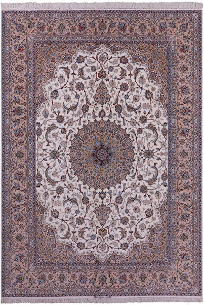 Isfahan Persian Wool & Silk Rug - 8' 5" X 12' 0" - Golden Nile