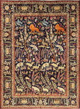 King Of The Jungle Design Authentic Persian Rug 10 X 13 - Golden Nile