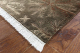 Elegant Brown Tibetan Modern Wool & Silk Area Rug 3 X 5 - Golden Nile