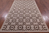 Ivory Modern Hand Knotted Wool Rug - 5' 2" X 8' 2" - Golden Nile
