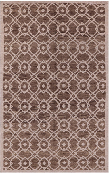 Modern Hand Knotted Wool Area Rug - 5' 2" X 8' 0" - Golden Nile