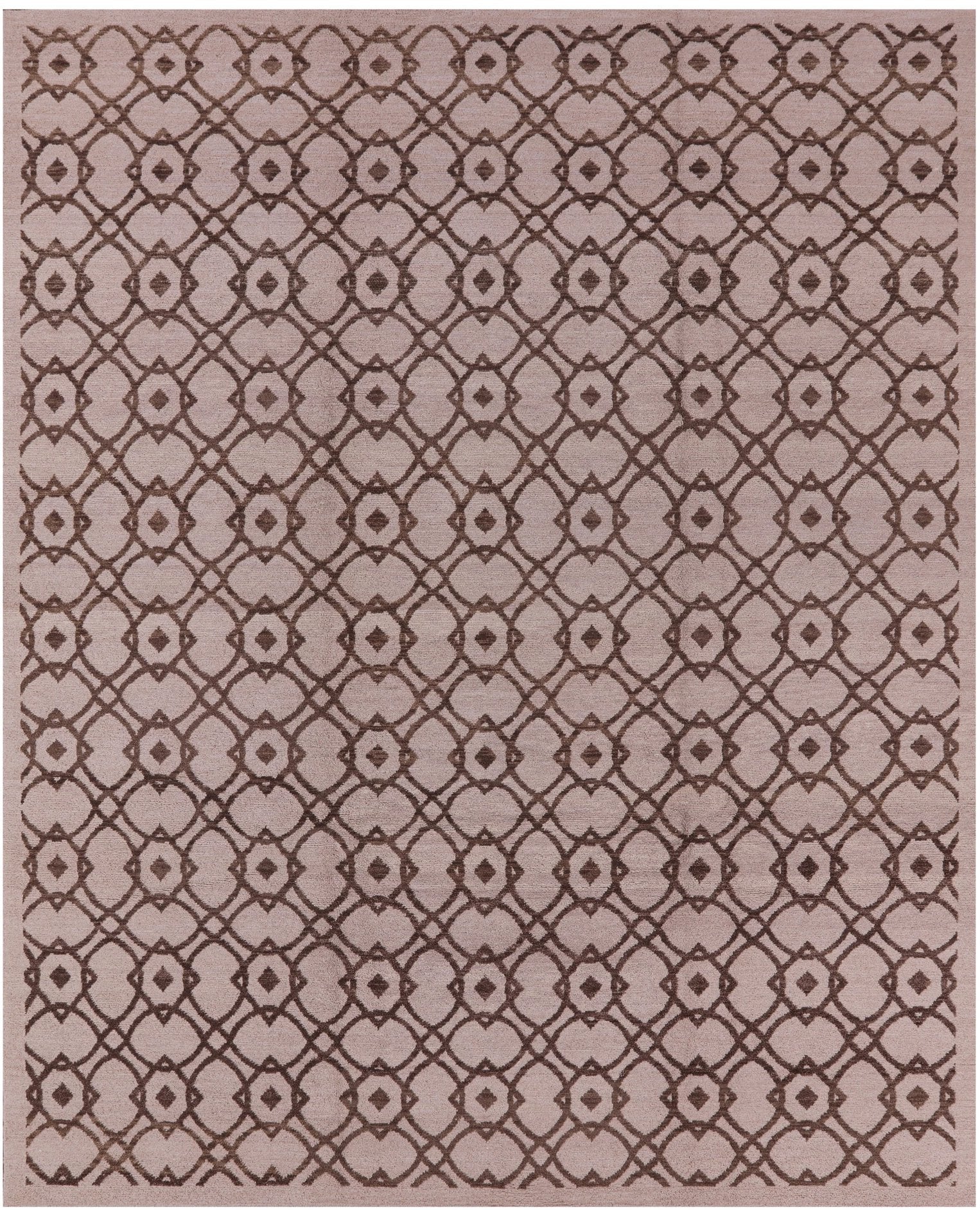 Ivory Modern Hand Knotted Wool Area Rug - 8' 0" X 10' 1" - Golden Nile