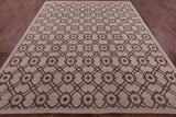 Ivory Modern Hand Knotted Wool Area Rug - 8' 0" X 10' 1" - Golden Nile