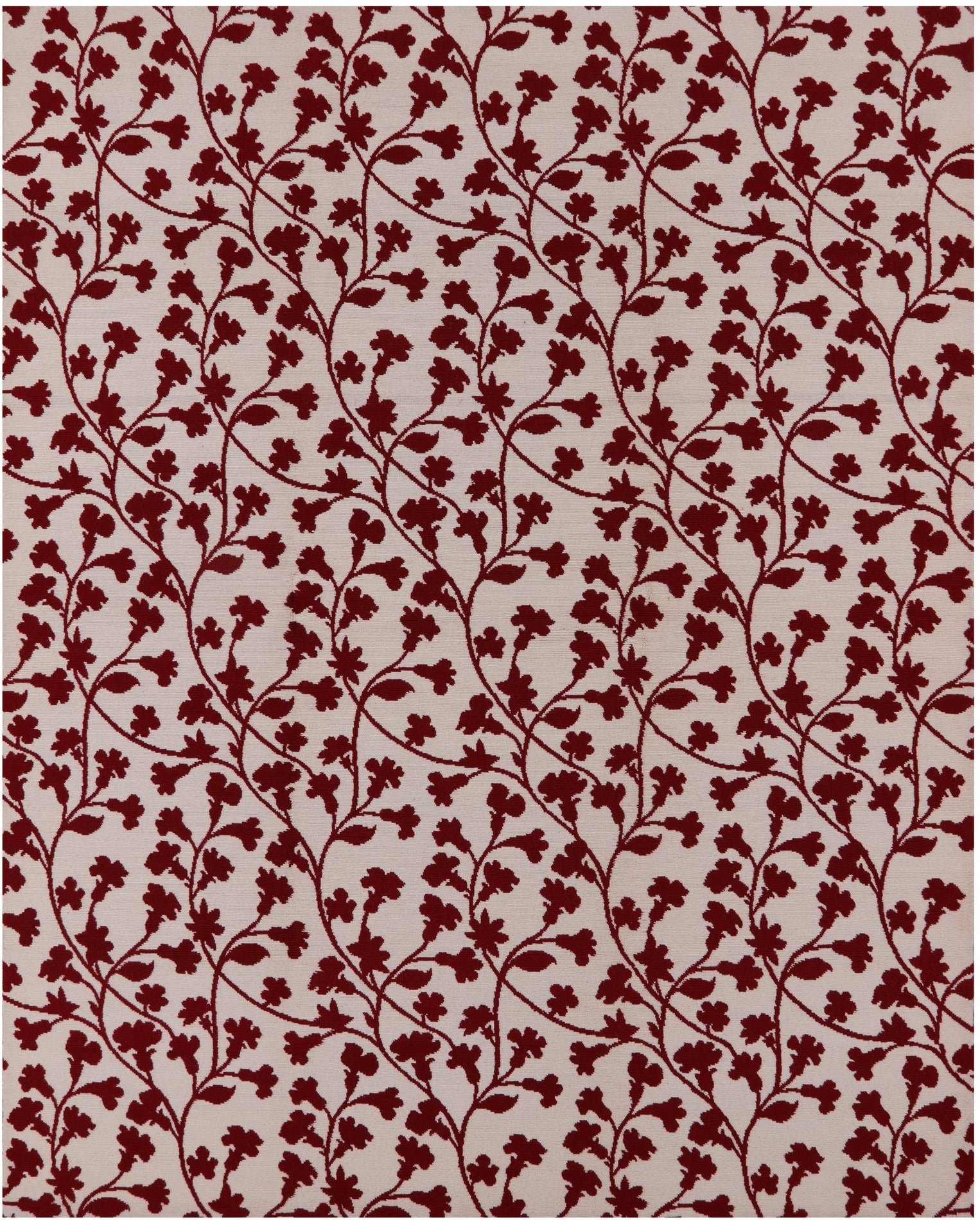 Ivory Floral Modern Hand Knotted Wool Rug - 8' 0" X 10' 0" - Golden Nile