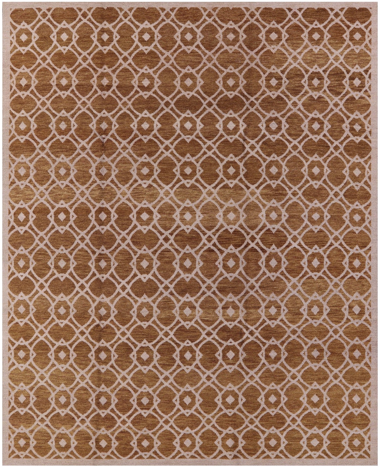 Modern Handmade Wool Rug - 8' 2" X 10' 0" - Golden Nile