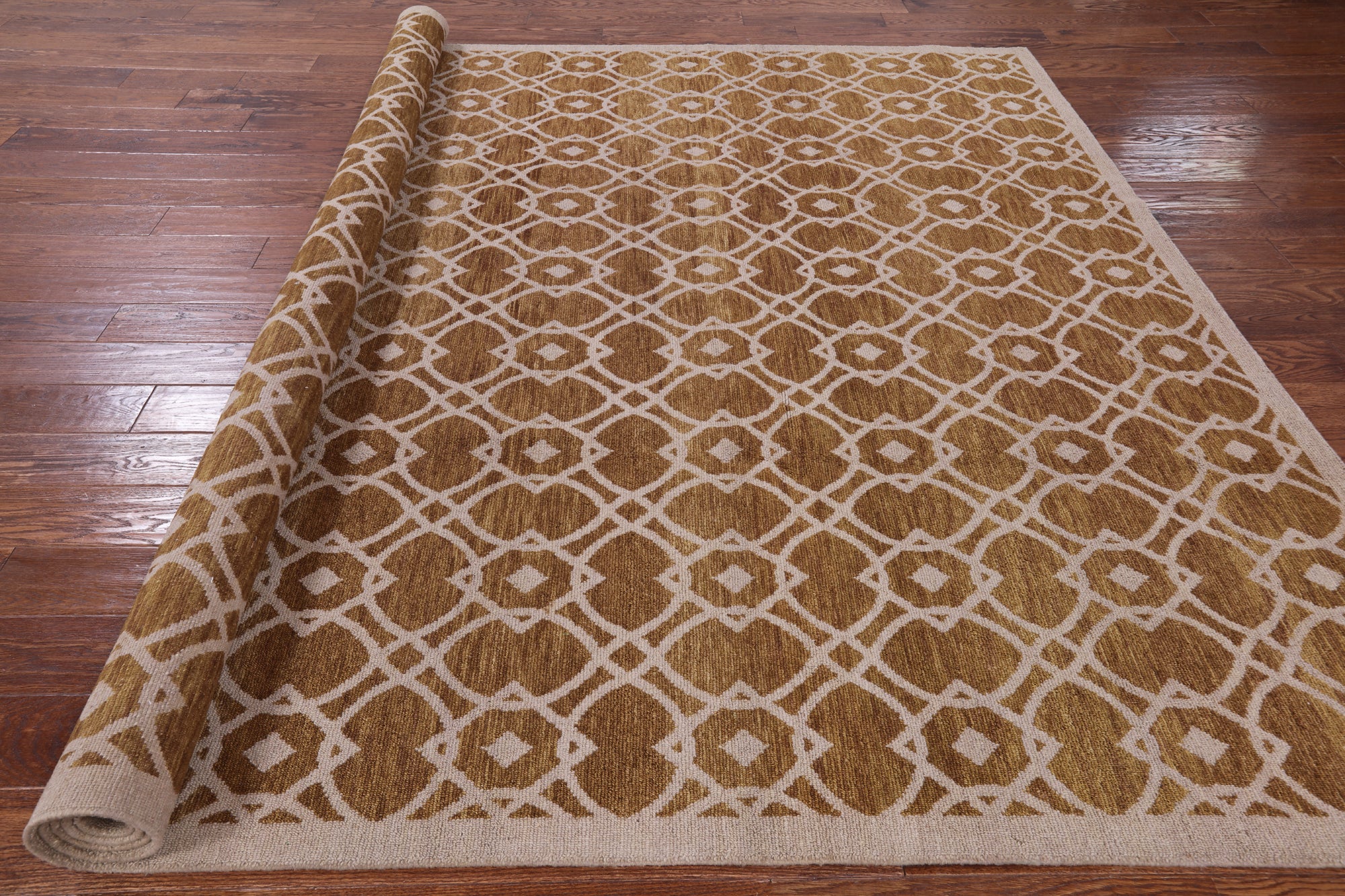 Modern Handmade Wool Rug - 8' 2" X 10' 0" - Golden Nile
