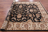 Black Peshawar Handmade Wool Rug - 7' 6" X 9' 8" - Golden Nile