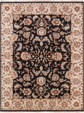 Black Peshawar Handmade Wool Rug - 7' 6" X 9' 8" - Golden Nile