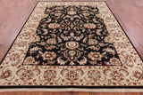 Black Peshawar Handmade Wool Rug - 7' 6" X 9' 8" - Golden Nile