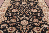 Black Peshawar Handmade Wool Rug - 7' 6" X 9' 8" - Golden Nile