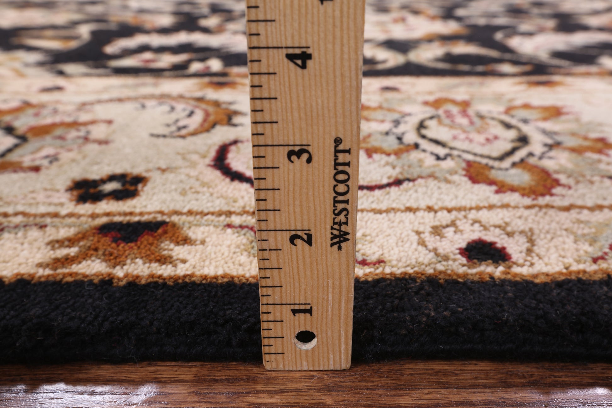 Black Peshawar Handmade Wool Rug - 7' 6" X 9' 8" - Golden Nile