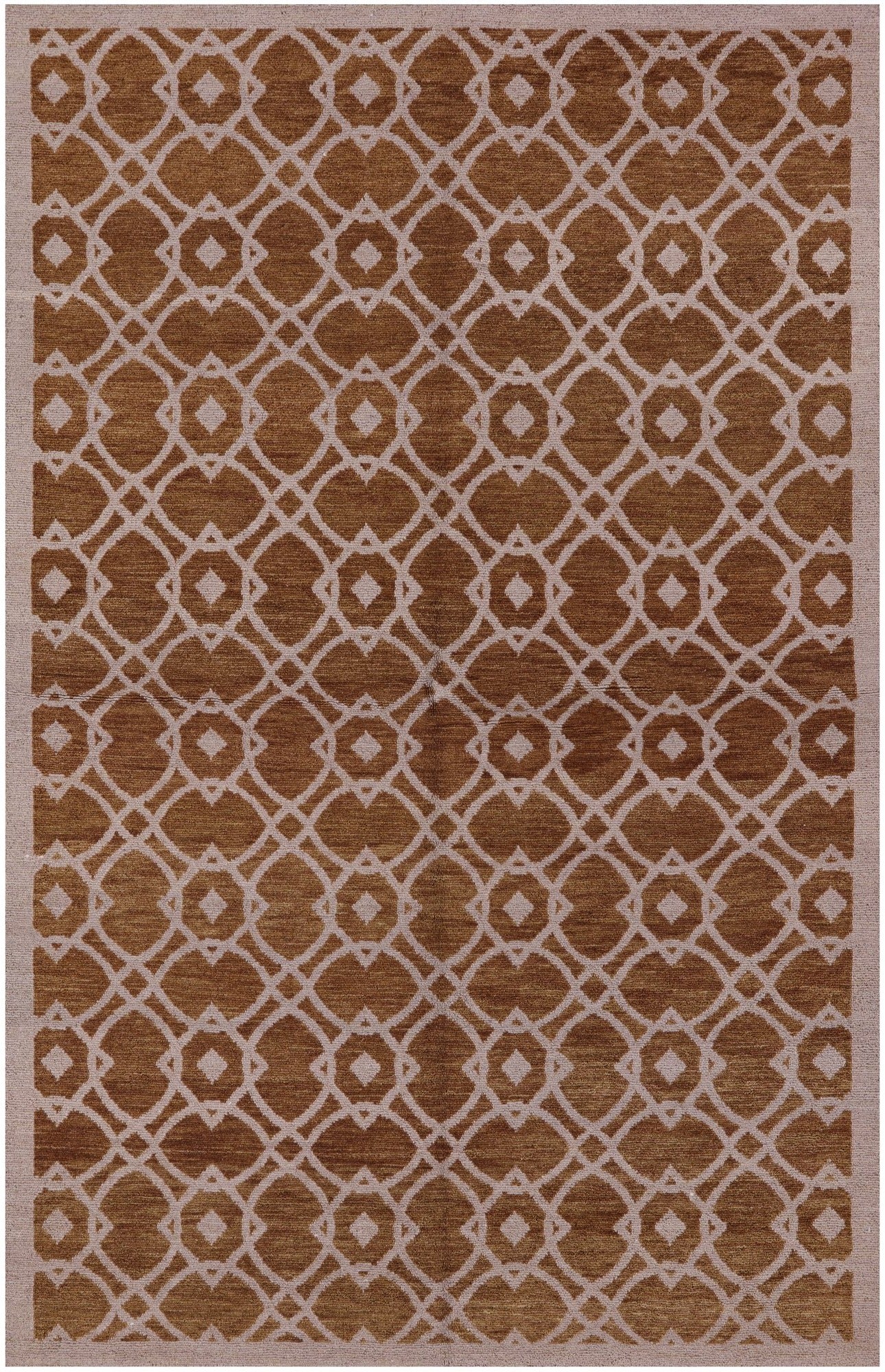 Modern Handmade Rug - 5' 2" X 8' 1" - Golden Nile