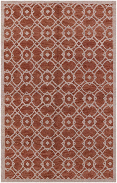 Modern Hand Knotted Wool Rug - 5' 2" X 8' 0" - Golden Nile