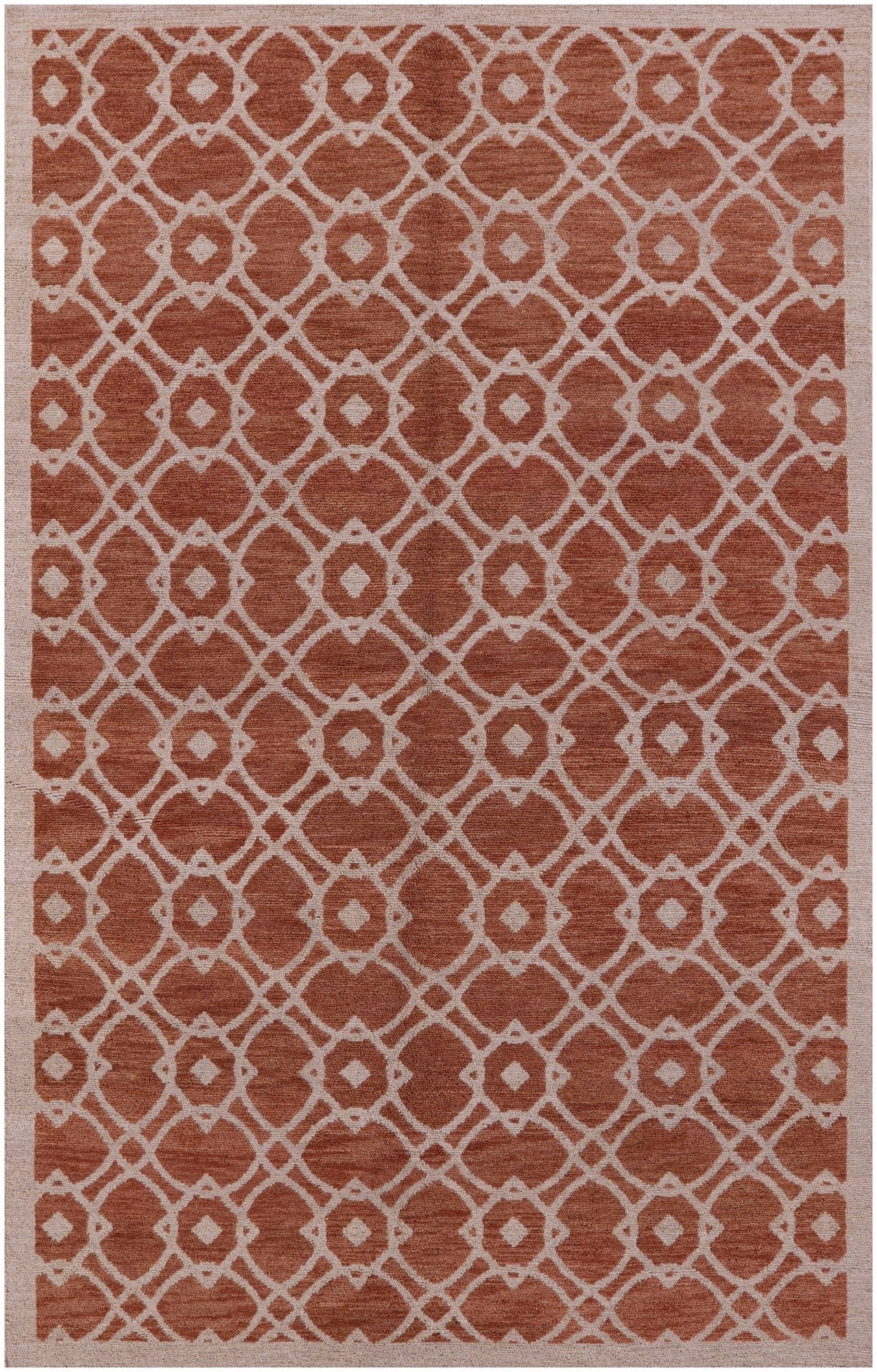 Modern Hand Knotted Wool Rug - 5' 2" X 8' 0" - Golden Nile